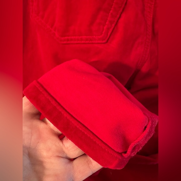 RE/DONE 26 Velvet High Rise Ankle Crop Jeans Pants Red Holiday Christmas Party - Picture 16 of 16